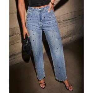 Vici Loza Embellished Straight Leg Jeans